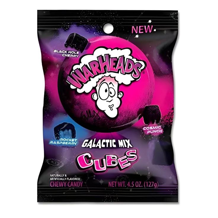 a bag of weird head galactic mix cubes