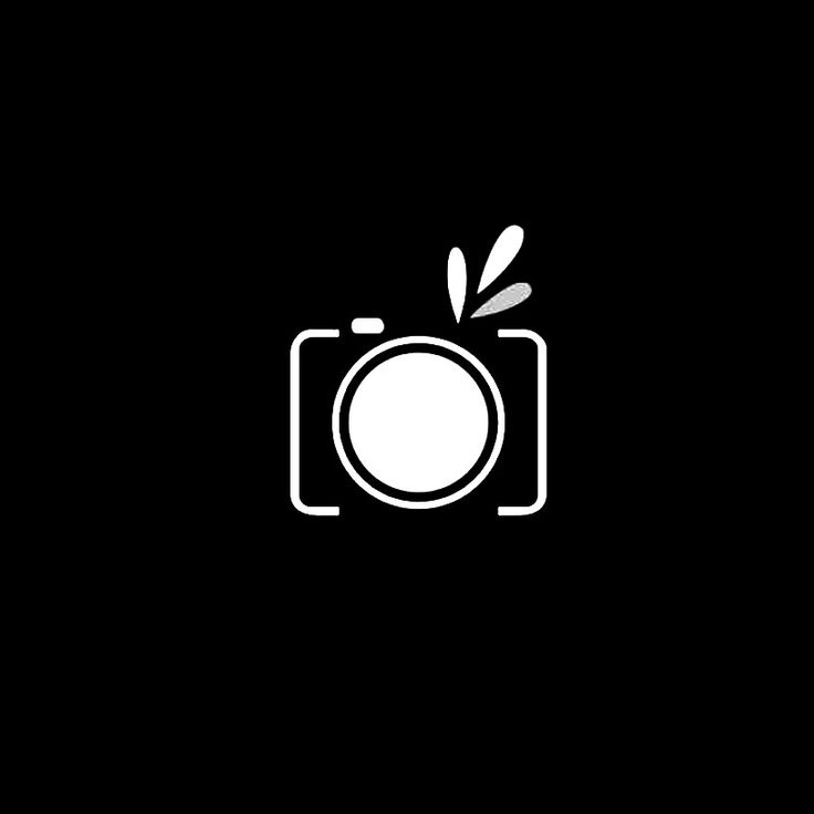 a black and white photo camera logo