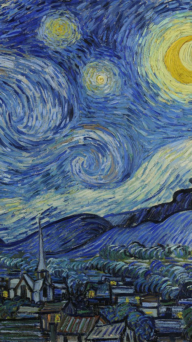 the starry night is shown in this painting