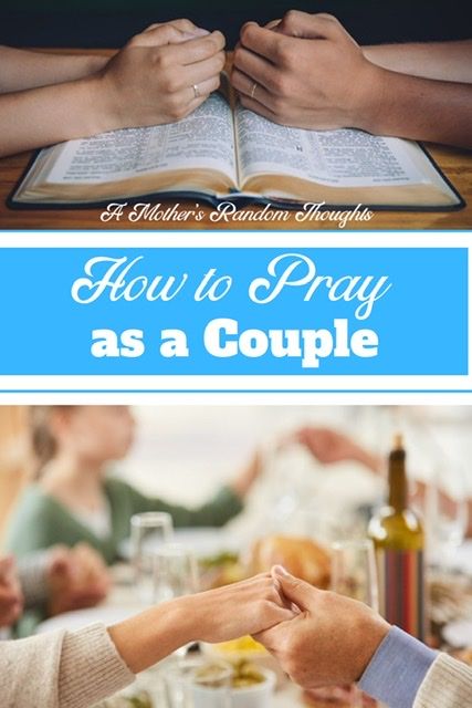 two people sitting at a table with an open book and the words how to pray as a couple