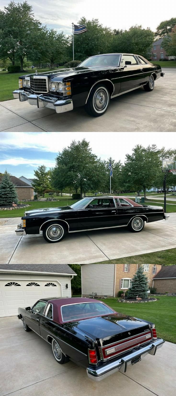 two pictures of the same black car in different stages of being restored, and then replaced with new paint