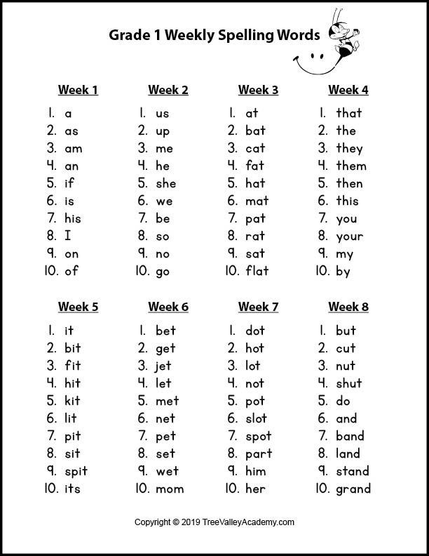 grade 1 spelling worksheet with the words and numbers for each student to use