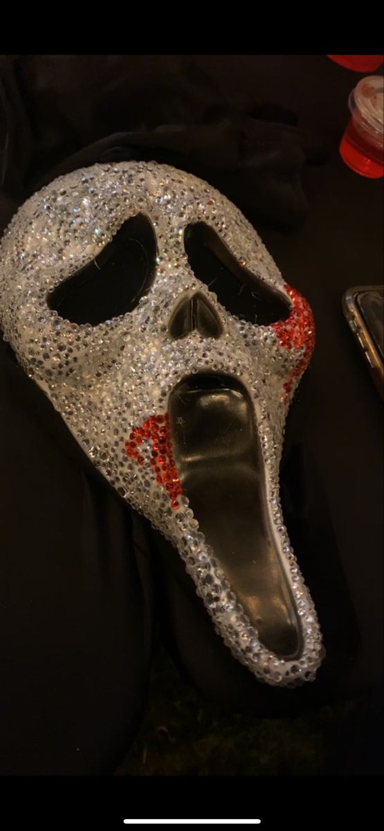 a mask that is sitting on top of a table