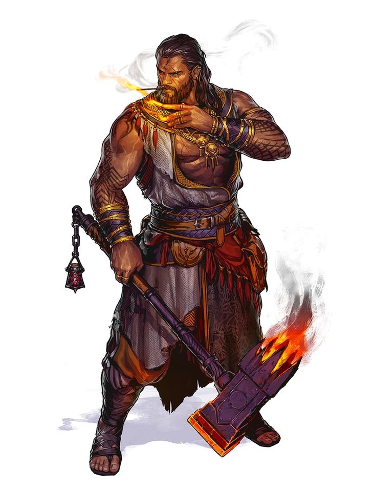 Male Human Bloodrager Barbarian with Fire Hammer and Cigar - Pathfinder PFRPG DND D&D 3.5 5E 5th ed d20 fantasy Character Design Cartoon, Illustration Fantasy, Pathfinder Character, Heroic Fantasy, Athena Goddess, Human Male, Dungeons And Dragons Characters, Dnd Art, Vector Character