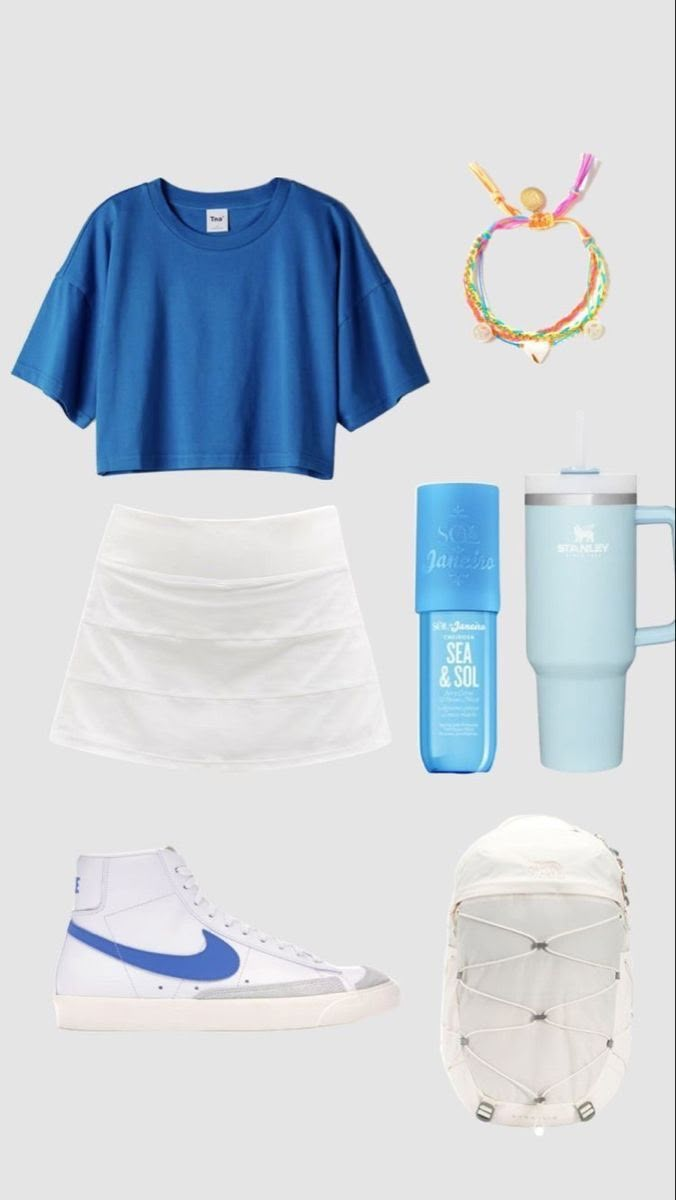 Cute Middle School Outfits, Preppy Outfits For School, Blue Vibes, Preppy Inspiration, Simple Outfits For School, Preppy Fits, Preppy Summer Outfits, Preppy Clothes, Preppy Stuff