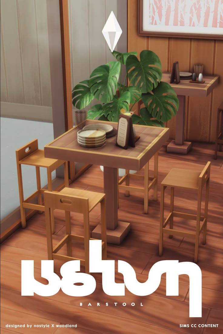 an image of a dining table and chairs in the living room with text that reads ugtun part 1