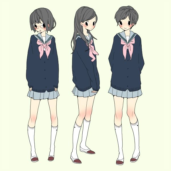 Japanese school uniform - seifuku School Uniform Drawing, Uniform Drawing, Manga Outfits, Anime School Uniform, Japanese Uniform, Anime Uniform, Anime High School, Anime School, Art Kawaii