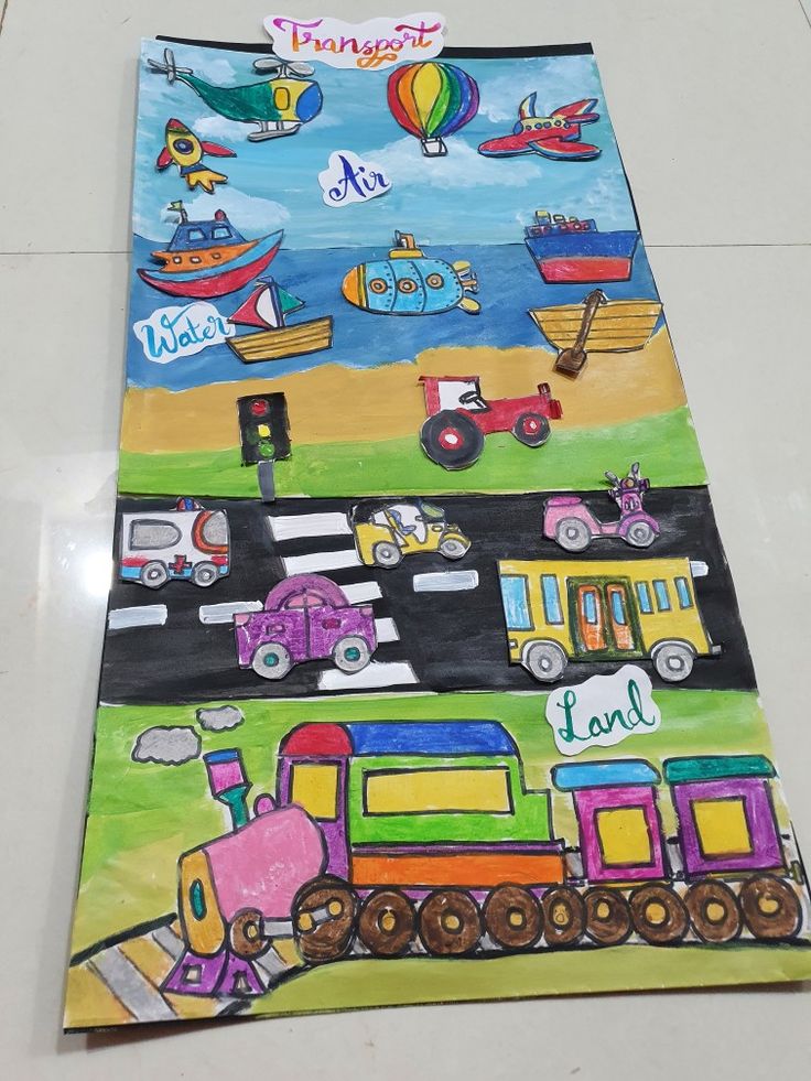 Modes of Transport (Land Air,water)diy kids project Modes Of Transport Project For Kids, Mode Of Transport For Kids Project, Modes Of Transport For Kids, Transportation Drawing, Modes Of Transport, Transportation Activities, Water Kids, File Decoration Ideas, Transportation Crafts