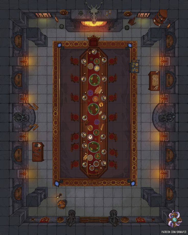 an overhead view of a room with a large rug on the floor and lights around it