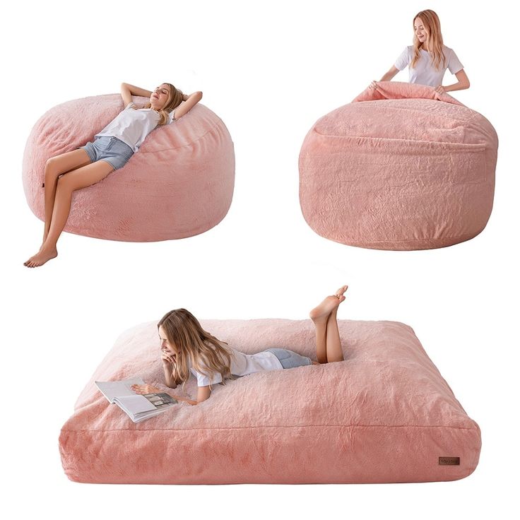 Bean Bag, or Bed? Switch Freely and Conveniently! The idea behind the bean bag bed was to take the comfort and flexibility of the bean bag chair and expand it into a larger, more accommodating sleeping surface. Big Sofa Bed, Huge Bean Bag Chair, Bean Bag Chair Bed, Huge Bean Bag, Giant Bean Bag, Giant Bean Bag Chair, Floor Mattress, Lazy Chair, Bean Bag Bed