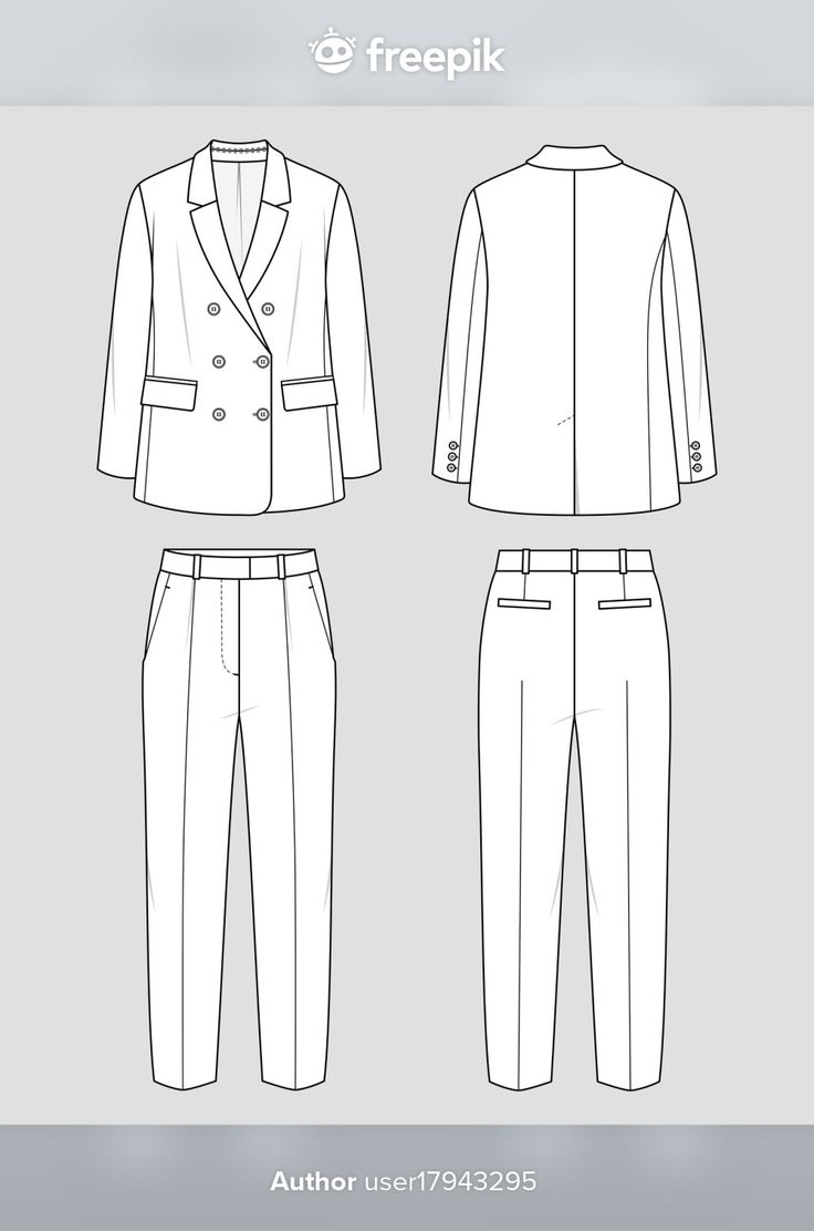 the front and back view of a men's suit