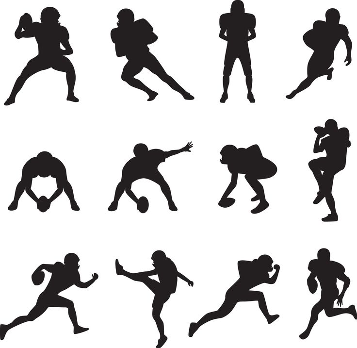 various silhouettes of people playing sports