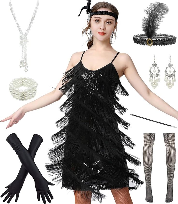 Amazon.com: Women's Flapper Dress 1920s Gatsby Tassel Sway Dance Cocktail Dress with 20s Accessories Set (XXL, Pink) : Clothing, Shoes & Jewelry 1920 Fashion Women, Great Gatsby Party Outfit Women, Gatsby Party Outfit Women, 20s Accessories, Flapper Dress 1920s, 1920s Outfit, Gatsby Party Outfit, 20s Outfit, 1920 Gatsby