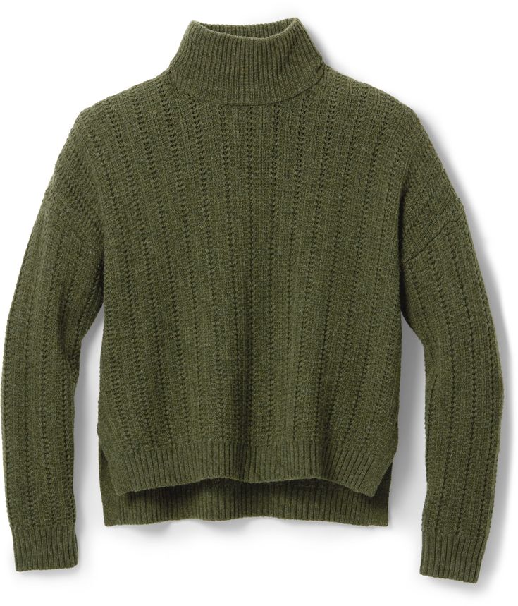 Love turtlenecks? You'll love the women's REI Co-op Wallace Lake Wool sweater  which features a high neck for added warmth on chilly nights around the campfire. Wool Sweaters Womens, Around The Campfire, Sweaters Women, Ecru Color, Pullover Sweater Women, Rei Co-op, Wool Sweater, Women Pullover, Campfire