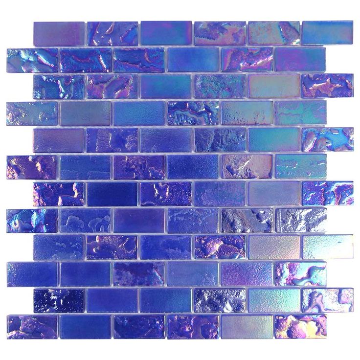 blue glass tile backsplashes with metallic foil