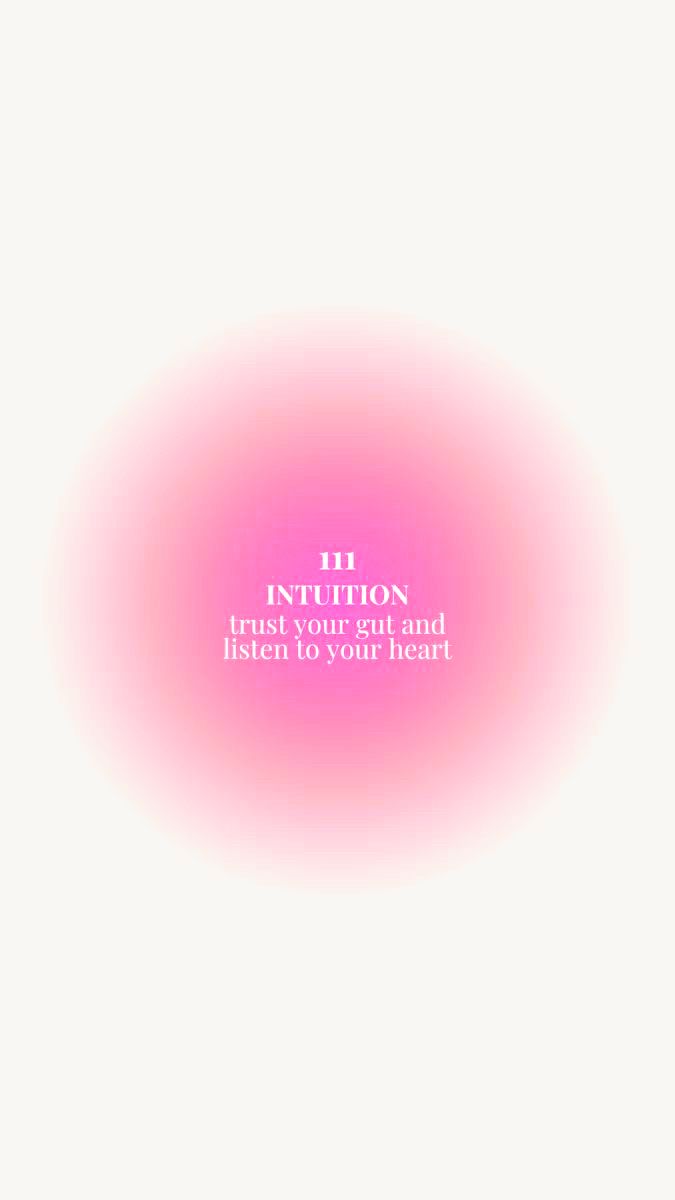 a pink circle with the words,'the intention trust your self and listen to your heart