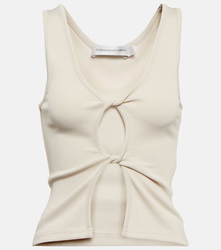 Open Twist tank top in beige - Christopher Esber | Mytheresa Camila Morrone, Christopher Esber, Dolce E Gabbana, Mode Inspo, New Wardrobe, Aesthetic Clothes, بلاك بينك, Clothing Items, Fashion Inspo Outfits