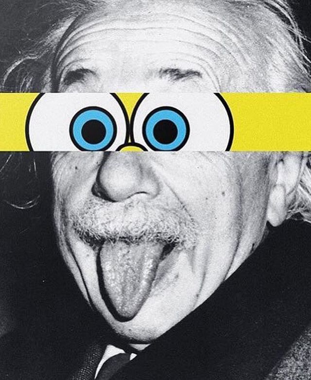 an old man making a funny face with his tongue out and eyes drawn on it