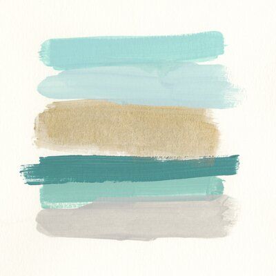 three different shades of blue and green paint on white paper with the words, i love you