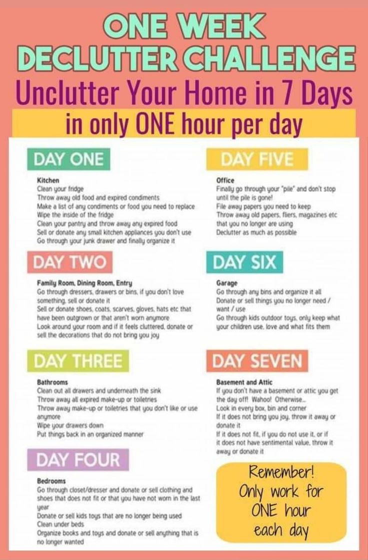 the one week declutter challenge poster