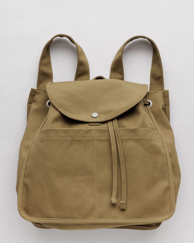 Baggu Leather, Cotton Backpack, Duck Bag, Recycled Canvas, Longchamp Le Pliage Backpack, Dark Khaki, Canvas Backpack, Reusable Bags, Daily Essentials