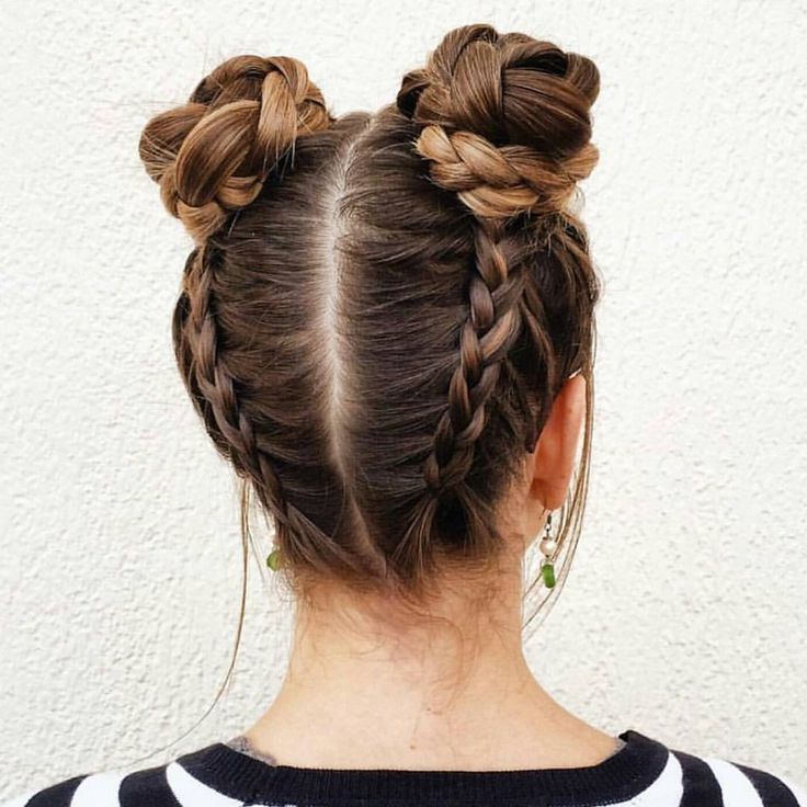 Braided Space buns, adorable x Braided Space Buns, Cool Hairstyles For Girls, Prom Hair Updo, Peinados Fáciles Para Cabello Corto, Penteado Cabelo Curto, Short Hairstyle, Party Hairstyles, Pretty Hairstyles