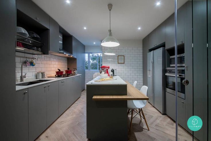 the kitchen is clean and ready for us to use in its new owner's home