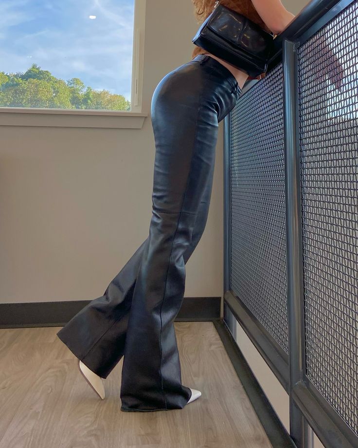 ⭐️ SOLD ⭐️ Vintage flare leather pants Size 27” waist, 8” rise, 343” hips, 32” inseam $70 Comment “I want it” or dm me if you would like to buy these pants 🖤 Flare Leather Pants, Vintage Mood Board, Vintage Flare, Leather Pants, Mood Board, Pants, Leather, Leather Trousers, Trousers