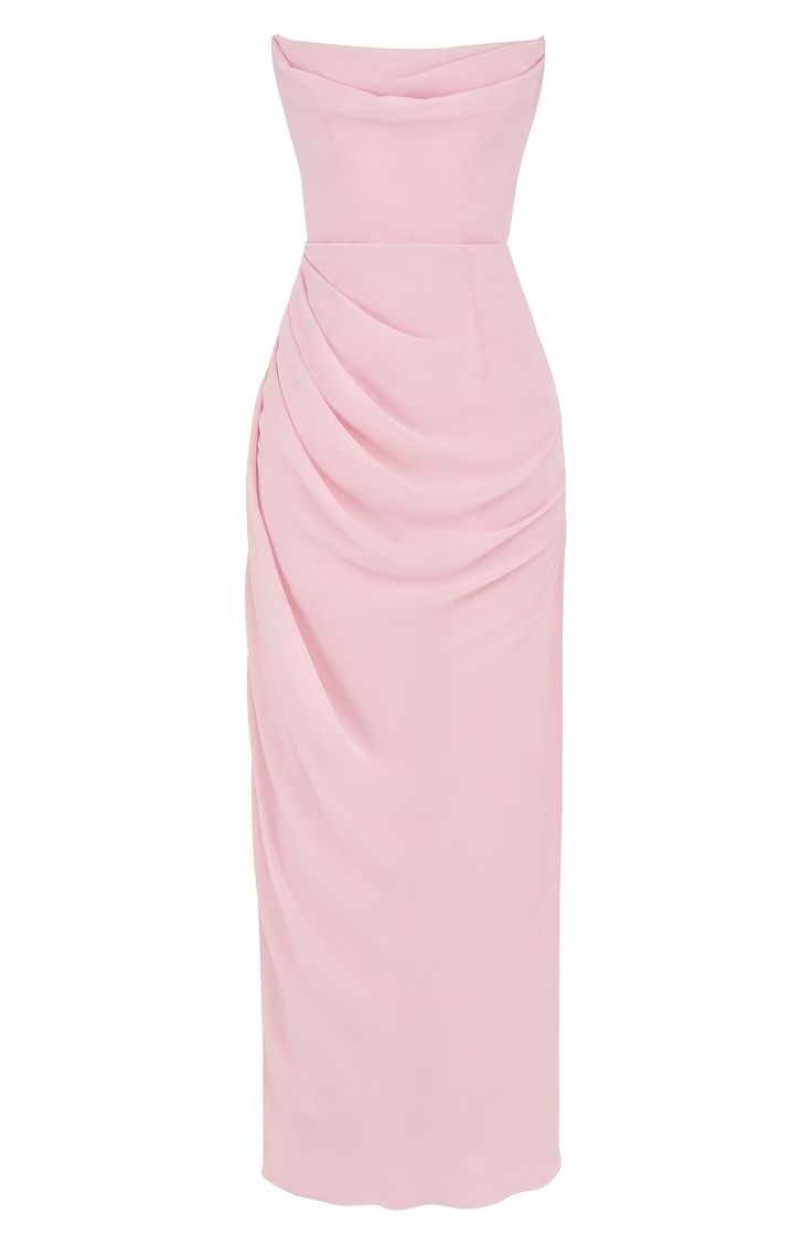 Turn heads at your next event in this strapless gown featuring signaure corsetry details throughout the back and sides for lots of sultry support. Exclusive retailer Strapless Stretch lining 97% polyester, 3% elastane Dry clean Imported Cloth Collection, Polyvore Clothes, Dress Png, Duchess Satin, Girl Closet, Strapless Gown, House Of Cb, Glam Dresses, Fancy Outfits