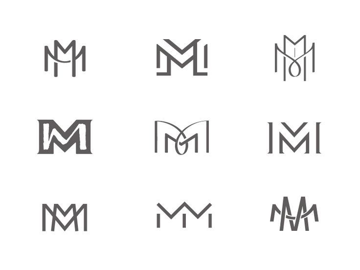 the letter m and m in different styles