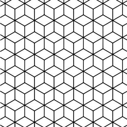 a black and white geometric pattern that looks like hexagonals or cubes