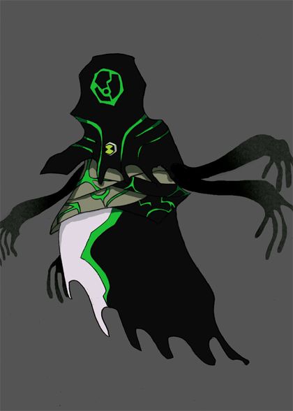 a drawing of a person in a black and green costume with hands on their hips