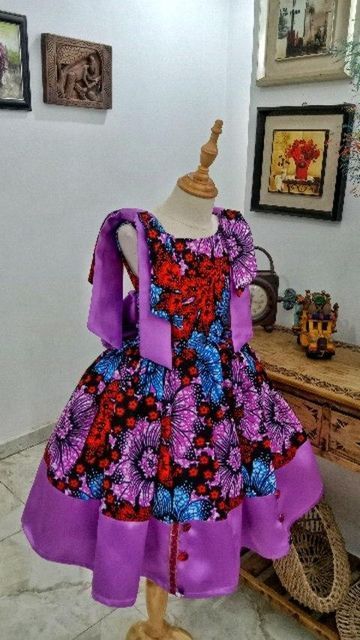 Ankara For Kids Girls Dresses, Children Ankara Style Girl, Ankara Style For Children, Children's Ankara Dress Styles, Kids Ankara Styles Children, Ankara Gown For Kids, Latest Children Ankara Gown, Children Gown Styles, Ankara Styles For Children