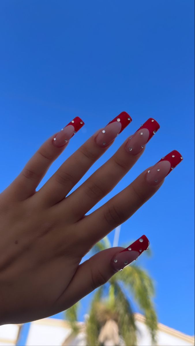 uñas rojas con brillos Red Marble Nail Designs, Marble Nail Designs, Marble Nail, Red Acrylic Nails, Red Marble, Work Nails, Marble Nails, Prom Nails, Nails Inspo