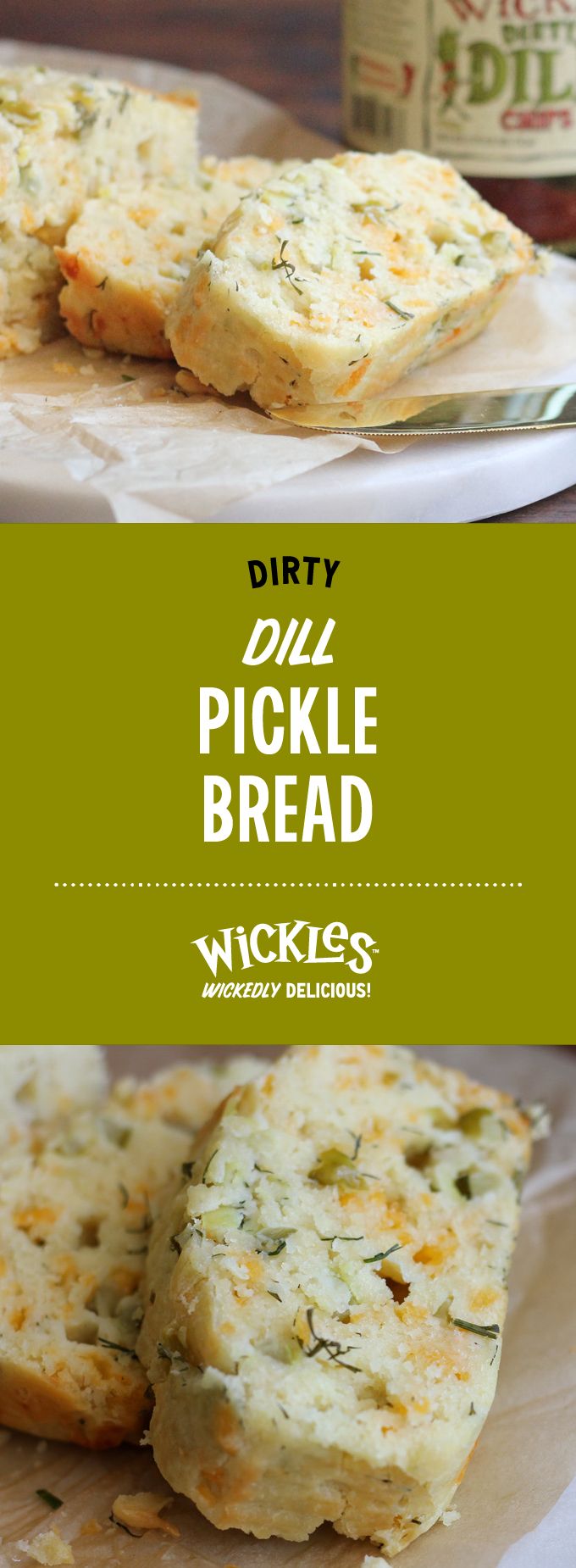 two images showing different types of bread on plates with the words dirty pickle bread