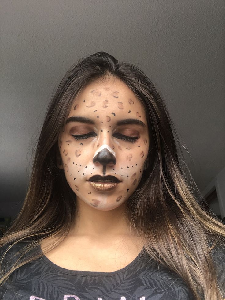 Easy Animal Halloween Makeup, Animal Halloween Makeup Easy, Halloween Animal Face Makeup, Cute Halloween Makeup Animal, Giraffe Makeup Face, Animal Makeup, Face Paint, Carnival Face Paint, Halloween Face