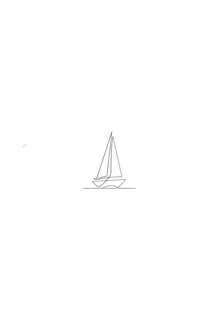 a drawing of a sailboat in the water