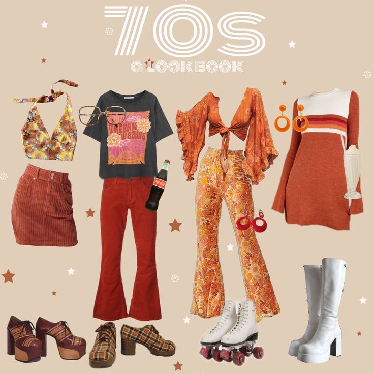 80s Inspired Outfits Party Retro, 70 Aesthetic Outfit, 70 Outfits Ideas Party, 80s Aesthetic Fashion Retro, 1970s Fashion Aesthetic, 70 80 Fashion Outfit, 1970 Outfits Women, Groovy Outfits Aesthetic, 60 70 Fashion Outfit