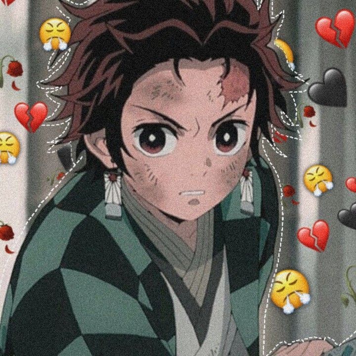 an anime character with lots of hearts around him