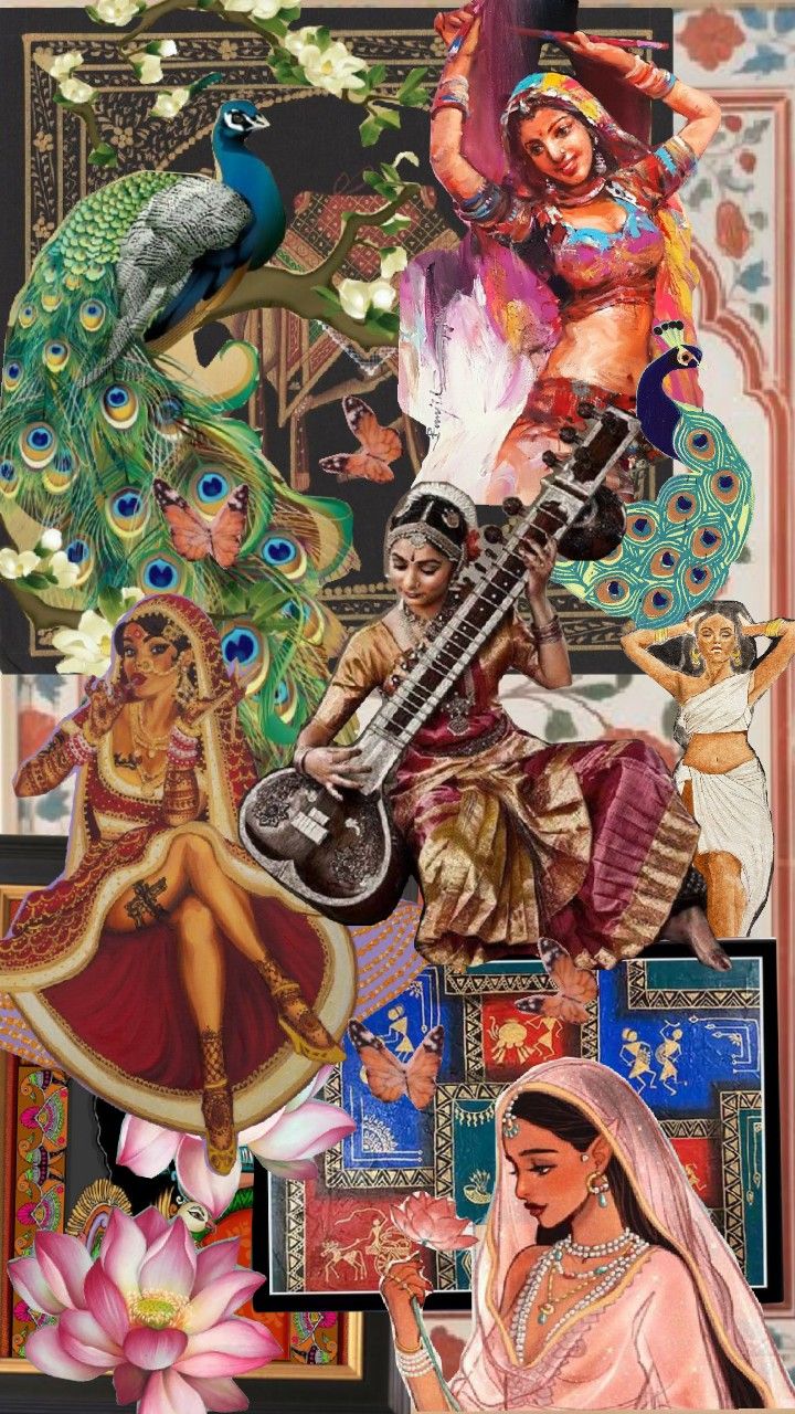 indian art #indianculture #art #shuffles #india #womenofindia #retroindia #vintageindia #wallpaperindia #retroindiawallpaper Poster On Festival Of India, Incredible India Collage Making, Retro Indian Aesthetic, Art Competition Ideas Creative, Coursework Art, Incredible India Posters, Indian Collage, South Indian Aesthetic, Indian Aesthetic Wallpaper