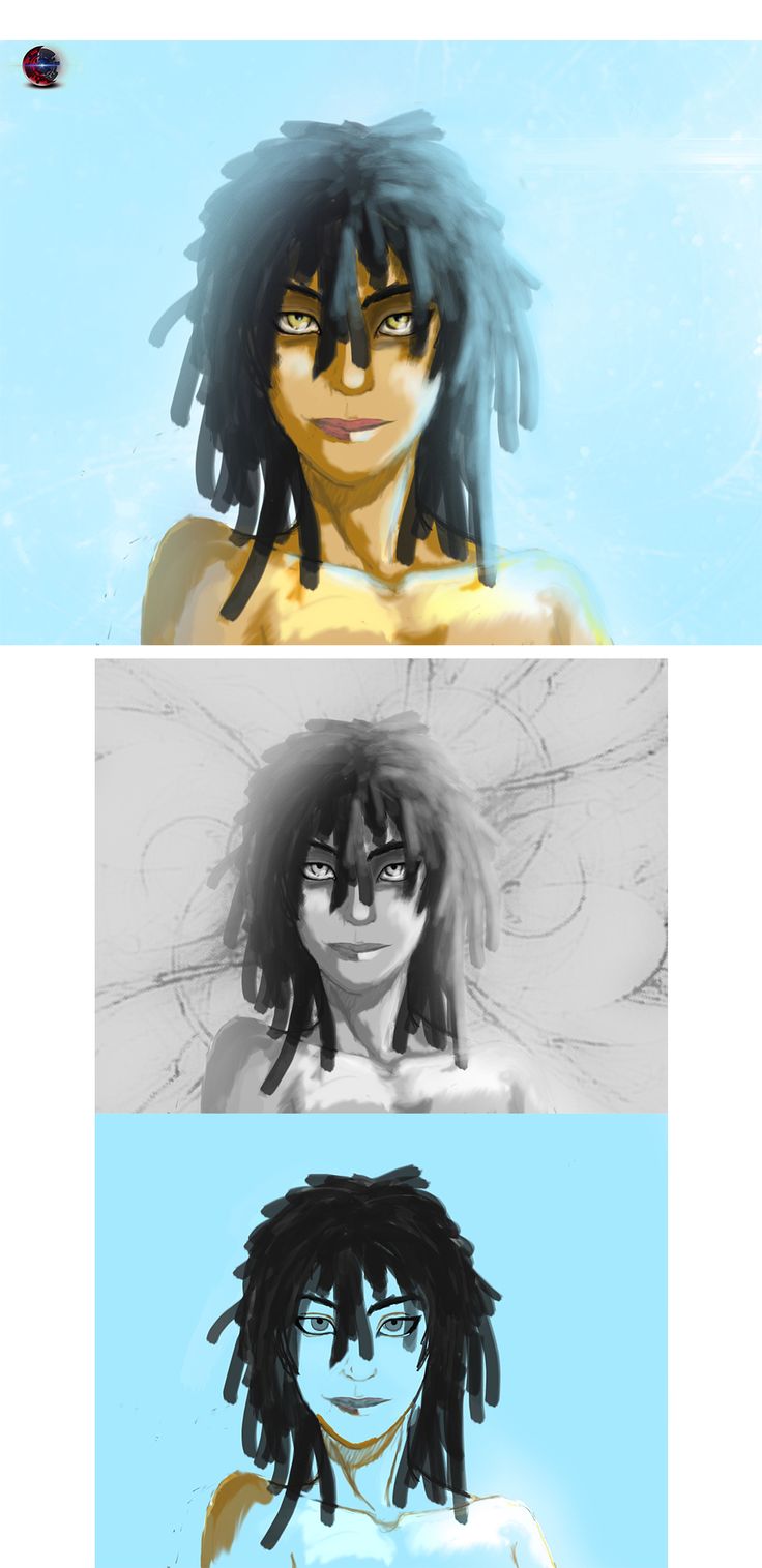 three different avatars, one with dreadlocks and the other with blue eyes