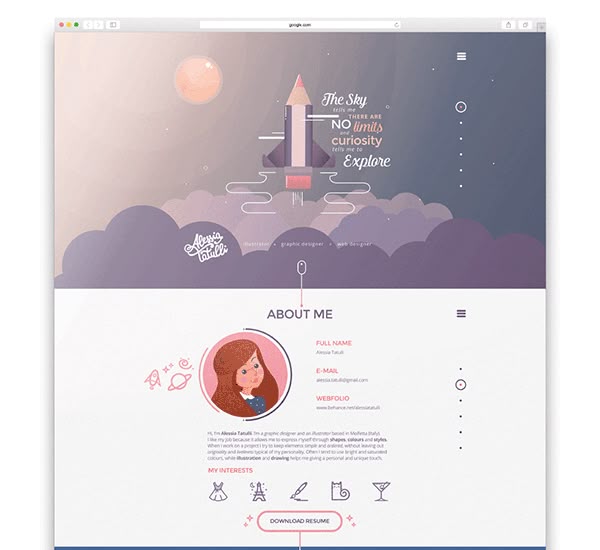 an image of a website page with a rocket in the sky and clouds above it