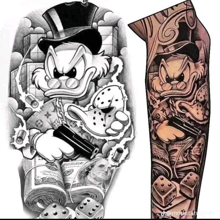 Filled Tattoo, Full Hand Tattoo, Chicano Tattoos Sleeve, Evil Tattoo, Half Sleeve Tattoos Drawings, Gangsta Tattoos, Devil Tattoo, Money Tattoo, Chicano Style Tattoo