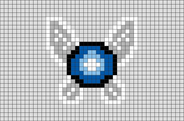 an image of a cross stitch pattern in blue and grey colors with the shape of a dog's head