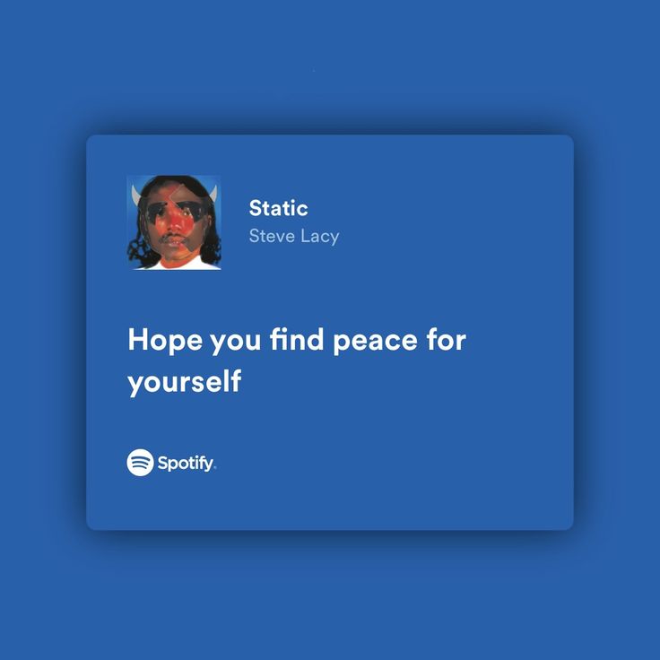 a blue square with the words hope you find peace for yourself on it and an image of steve lacy