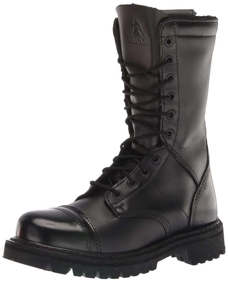 PRICES MAY VARY. Goodyear welt construction Full-grain water-resistant leather Contoured EVA insole Rubber Lug Outsole and Non-Metallic Stabilizer Side Zipper for Easy On and Off Tactical Boots Women Outfit, 80s Combat Boots, Boots Reference, Black Tactical Boots, Running Boots, Tactical Outfit, Black Army Boots, High Combat Boots, Boots For Work