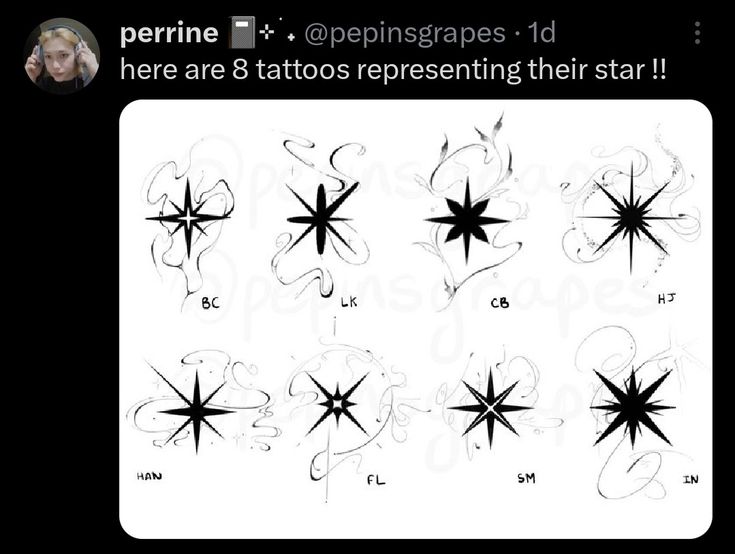 the star tattoos are being posted on twitter, and it looks like they have been drawn