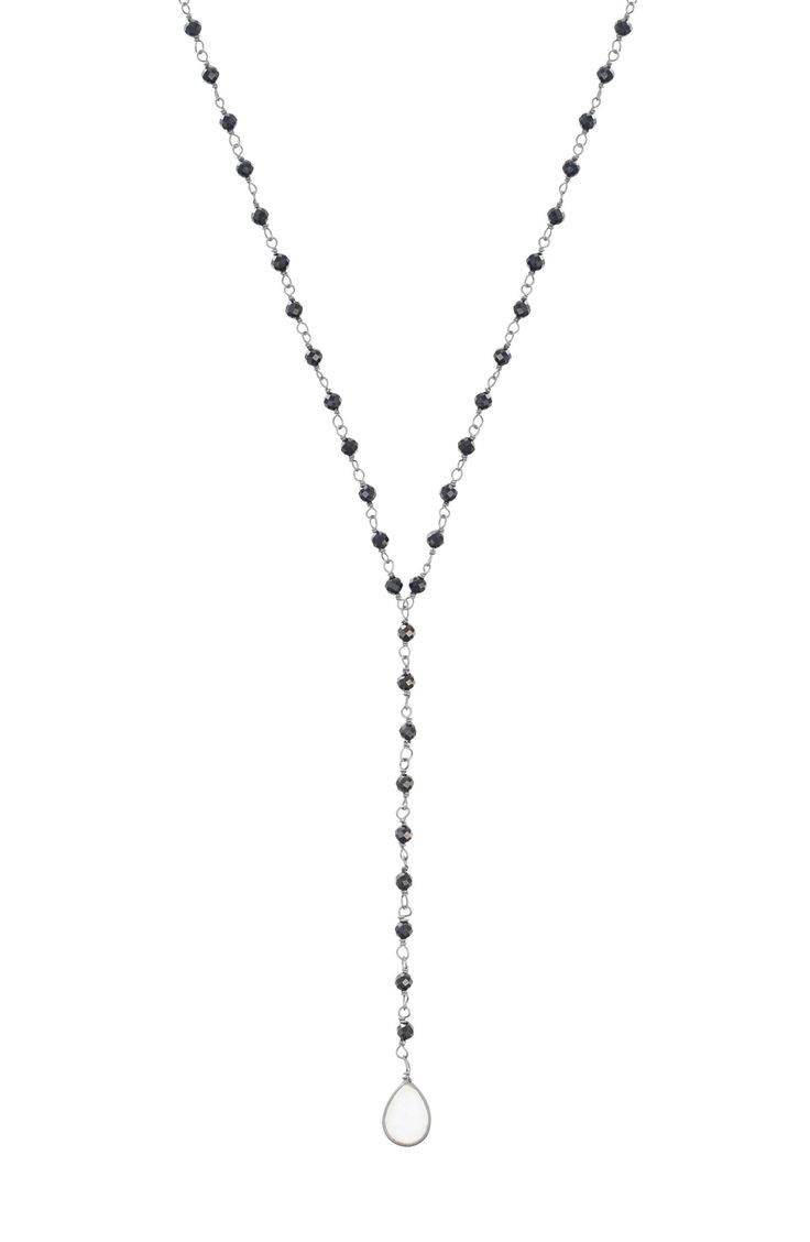 An easy-to-wear lariat necklace will add significant polish to even your most casual ensembles. 16" length; 3"drop Lobster clasp closure Sterling silver/moonstone Imported Moisturizing Toner, Clutch Pouch, Black Spinel, How To Make Shoes, Lariat Necklace, Beauty Gift, Girls Accessories, Baby Girl Gifts, Family Gifts