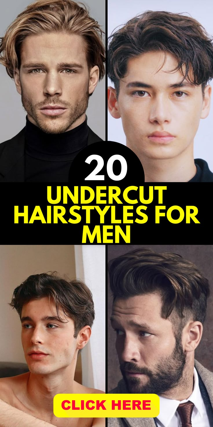 Mans undercut hairstyles offer a modern and bold look that is perfect for those who want to make a statement with their hair. The undercut involves shaving the sides and back while leaving the top longer, allowing for versatile styling options. From sleek and polished looks to messy and textured styles, the undercut offers endless possibilities for expressing your personal style. Cool Boys Haircuts, Trendy Mens Haircuts, Undercut Men, Hairstyle For Men, Low Maintenance Haircut, Long Hair On Top, Men Haircut Styles, Corte De Cabelo Masculino, Shaved Sides