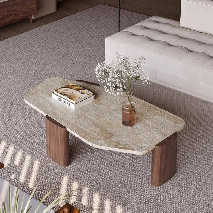 Enhance your living room with the Rosalind Marble Coffee Table from Love Decors. Explore top online stores for home décor for unique furniture options. Marble Wooden Table, Living Room Marble Coffee Table, Wooden Furniture Aesthetic, Marble Oval Coffee Table, Coffee Table Set Up, Marble Wood Coffee Table, Modern Living Table, Marble Coffee Table Styling, Marble Wood Table